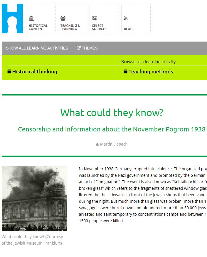 What could they know? Censorship and Information about the November Pogrom 1938